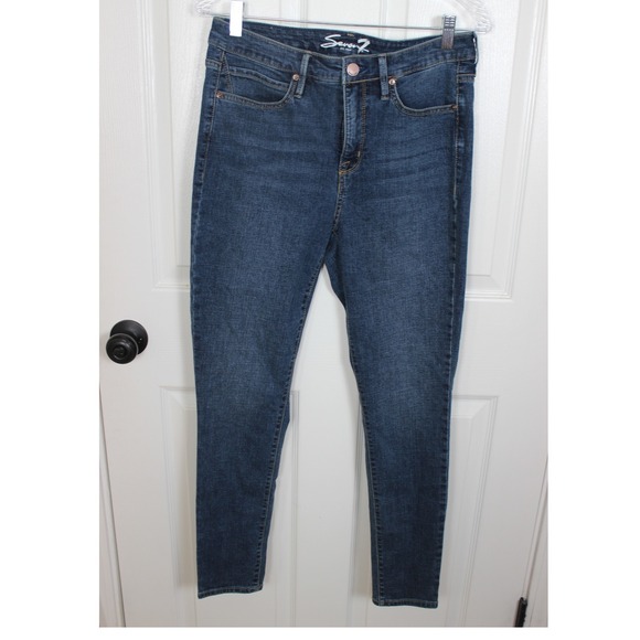 Seven7 Denim - Seven 7 Jeans Womens Size 6 Blue Denim High Rise Skinny Casual Pants
